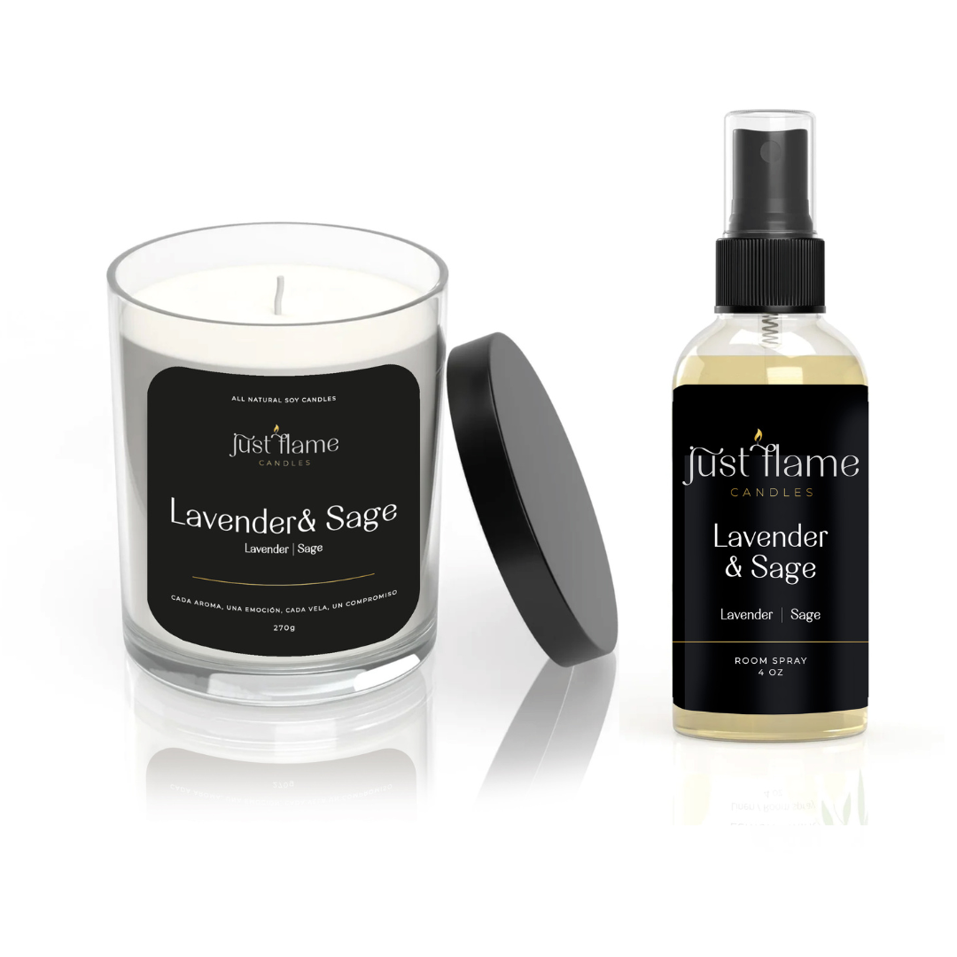 Lavender & Sage Candle and Room Spray set
